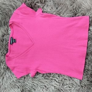 Express Hot Pink V-Neck Tee